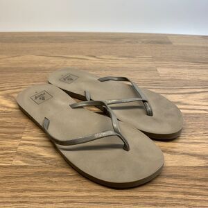 Reef Womens Bliss Nights Faux Leather Flip-Flops Shoes Womens Size 8 Shimmer